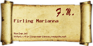 Firling Marianna névjegykártya